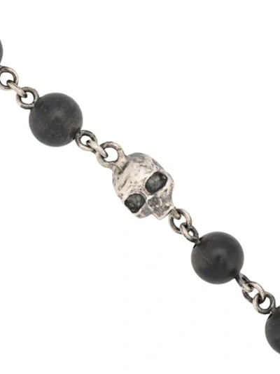 Shop John Varvatos Skull Bead Necklace In Black