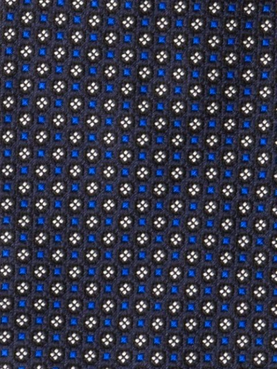 Shop Prada Silk Micro Print Tie In Blue