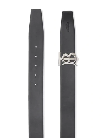 Shop Burberry Reversible Monogram Buckle Belt In Black
