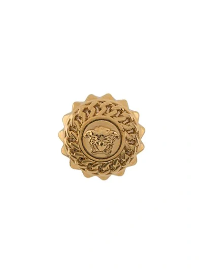 Shop Versace Medusa Head Earring In Gold