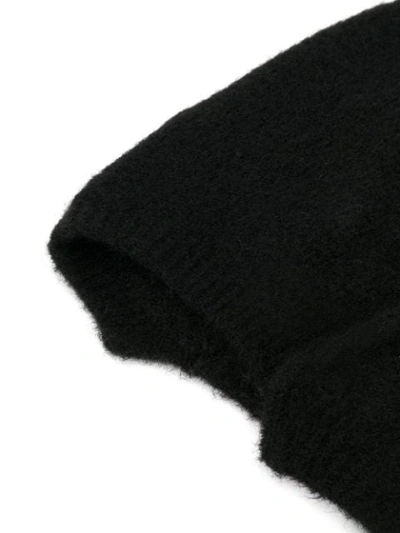 Shop Isabel Benenato Asymmetric Knit Beanie In Black