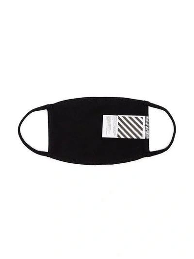 Shop Off-white Striped Face Mask - Black