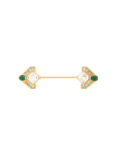 Shop Dolce & Gabbana Rhinestone-embellished Lapel Brooch In Gold