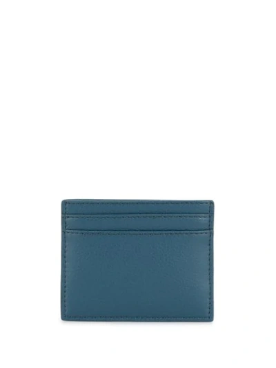 Shop Emporio Armani Logo Embossed Card Holder In Blue