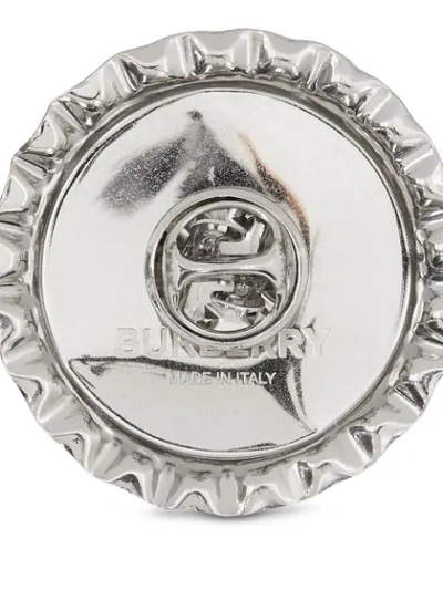 Shop Burberry Bottle Cap Brooch In Metallic