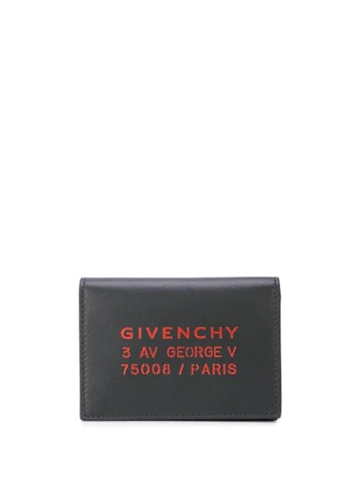 Shop Givenchy Printed Logo Cardholder In 009 Black/red