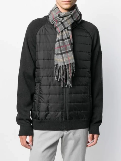 Shop Barbour Checked Scarf In Grey