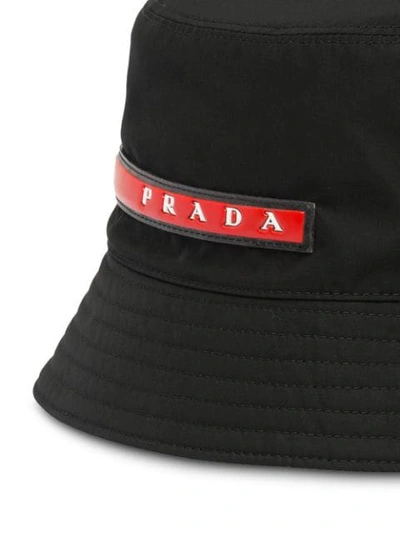 Shop Prada Technical Fabric Bucket Hat In Black