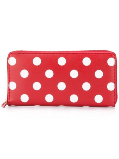 Shop Comme Des Garçons Polka Dot Pattern Wallet In Red