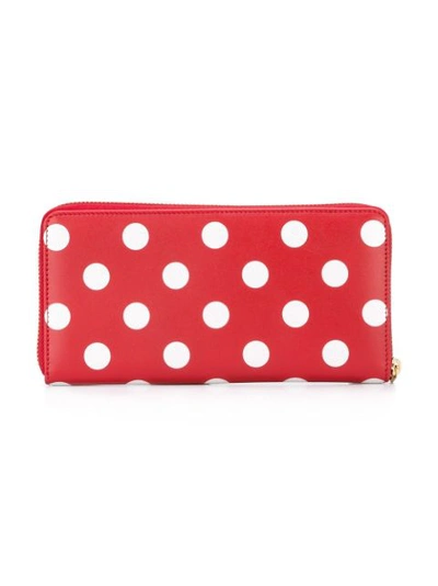 Shop Comme Des Garçons Polka Dot Pattern Wallet In Red