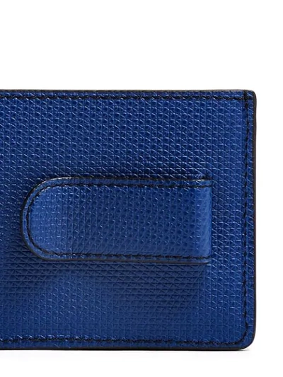Shop Tumi Textured Clip On Cardholder In Blue