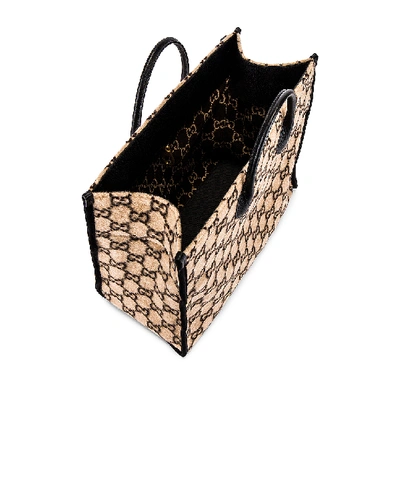 Shop Gucci Tote Bag In Beige Ebony & Black