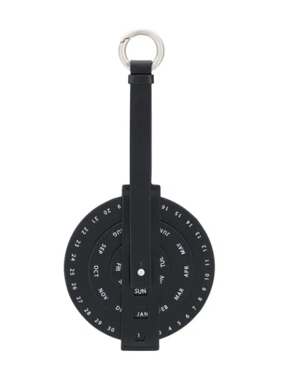 Shop Jil Sander Circle Calendar Keyring In Black