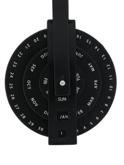 Shop Jil Sander Circle Calendar Keyring In Black