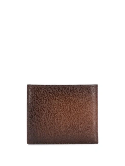 Shop Orciani Logo Bi-fold Wallet In Brown