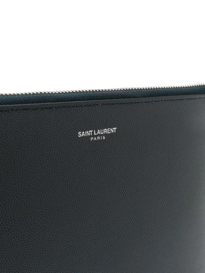 Shop Saint Laurent Zipped Mini Tablet Sleeve In Blue