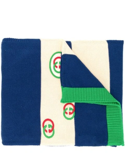 Shop Gucci Interlocking G Scarf In Blue