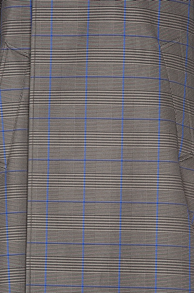 Shop Balenciaga Flap Coat In Grey & Blue