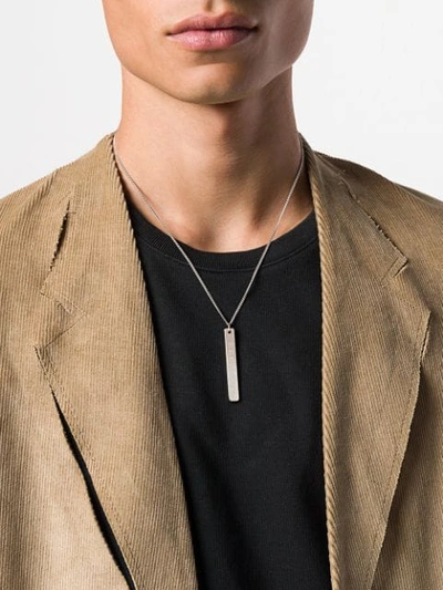 Shop Maison Margiela Number-embossed Pendant Necklace In Metallic