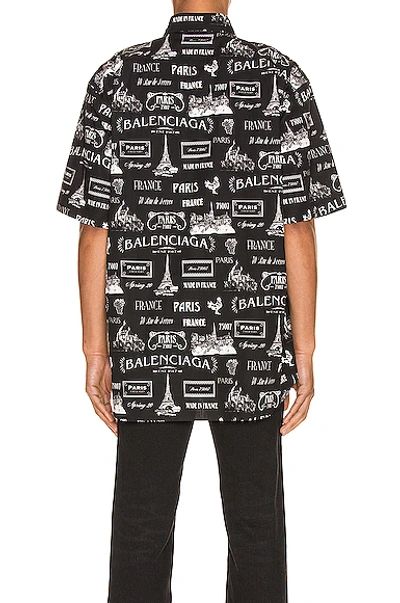 Shop Balenciaga Short Sleeve Normal Fit Shirt In Black & White