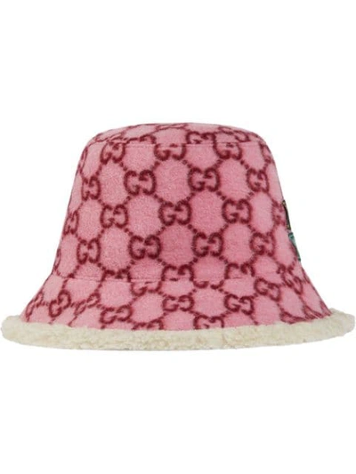 Shop Gucci Gg Pattern Bucket Hat In Pink