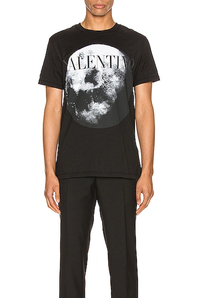 Shop Valentino Graphic Tee In Black & Moon Dust