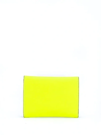 Shop Palm Angels Logo Print Foldover Wallet In Yellow