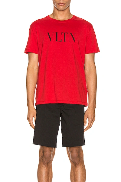 Shop Valentino Logo Tee In Red & Black