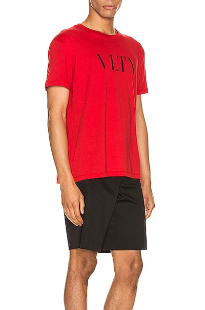 Shop Valentino Logo Tee In Red & Black