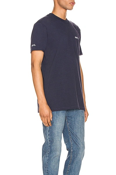 Shop Apc Jjjjound Tee In Dark Navy