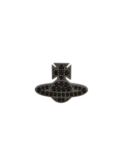 Shop Vivienne Westwood Orb Single Earring In Black