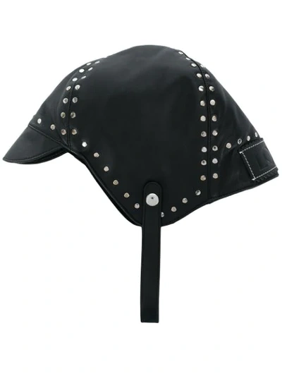 Shop Loewe Stud Detail Cap In Black