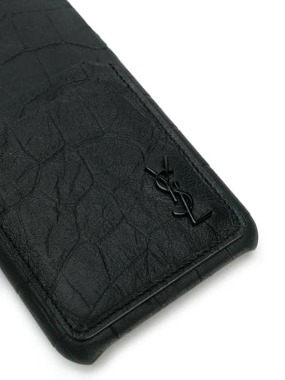 Shop Saint Laurent Crocodile-embossed Iphone Xs Max Case In Black