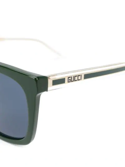 Shop Gucci Square Frame Sunglasses In Green
