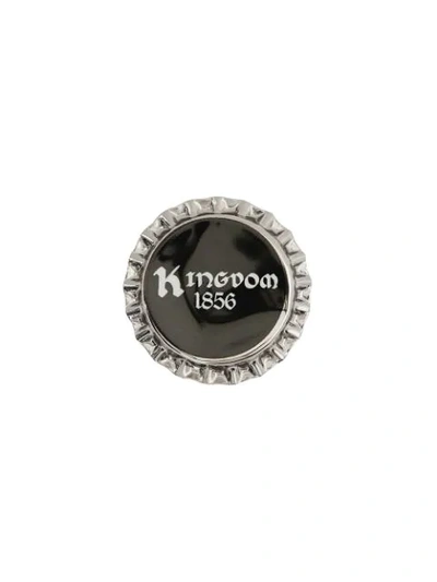 Shop Burberry Kingdom Bottle Cap Brooch In Metallic