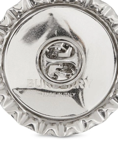 Shop Burberry Kingdom Bottle Cap Brooch In Metallic