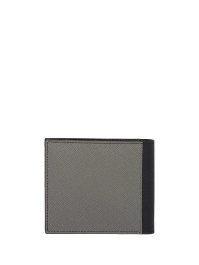 Shop Prada Saffiano Leather Card Holder In Grey