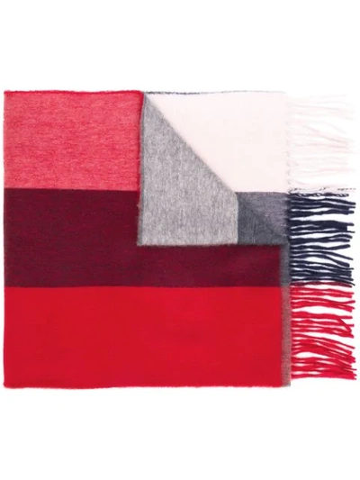 Shop Begg & Co Colour Block Scarf In Red