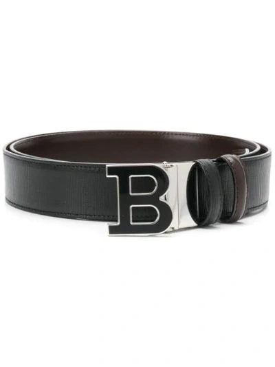 Shop Bally B Logo Belt In Black