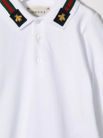Shop Gucci Bee Collar Babygrow In White