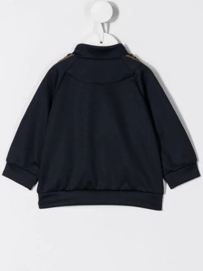 Shop Fendi Zipped Sweatshirt In Blue