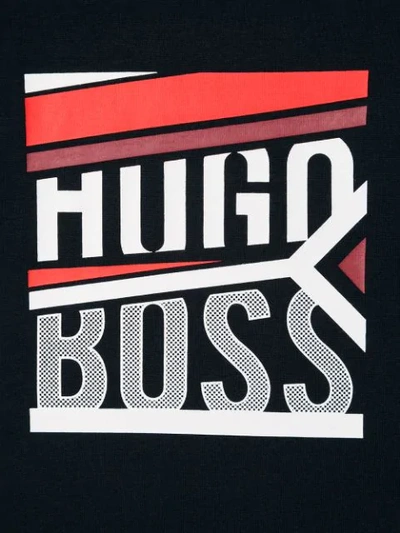 Hugo Boss Logo Print Top In Blue