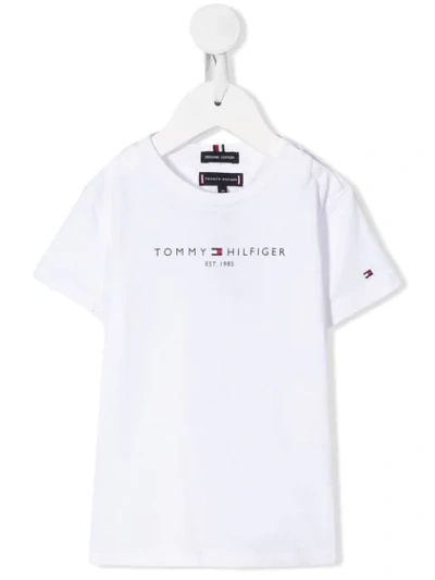 Shop Tommy Hilfiger Junior Logo Print T-shirt In White
