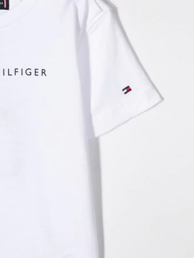 Shop Tommy Hilfiger Junior Logo Print T-shirt In White