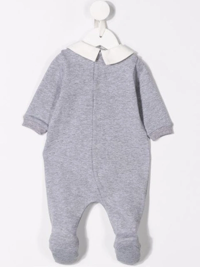 Shop Moschino Teddybear Babygrow In Grey