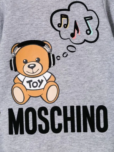 Shop Moschino Teddybear Babygrow In Grey