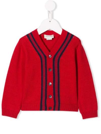 Gucci Cardigan Mit Streifen In Red