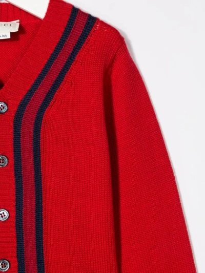 Gucci Cardigan Mit Streifen In Red