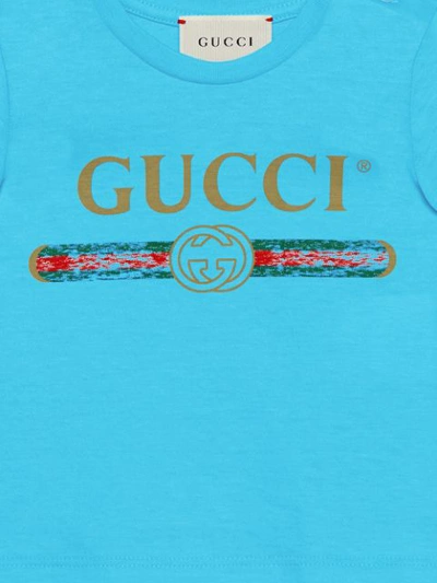Gucci Baby T-shirt With  Logo In Blue