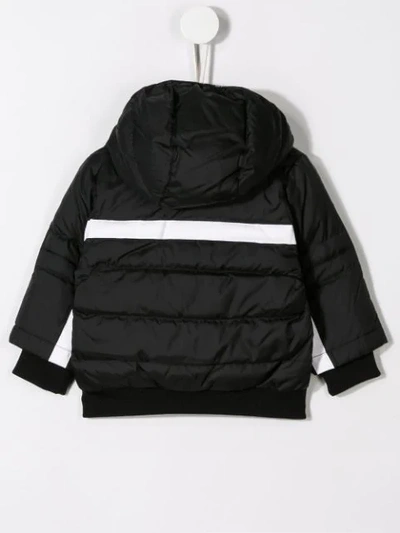 Shop Givenchy Printed Logo Padded Coat In Black